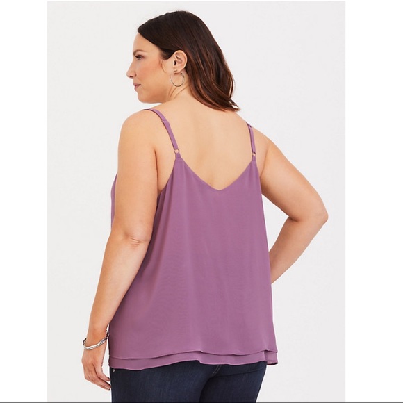 NWT Torrid Purple Chiffon V-neck Tank Top - Picture 3 of 4